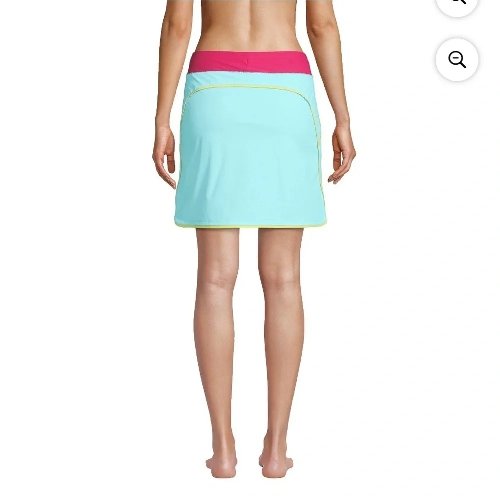 Lands' End Blue Swim Athletic Board Coastal Summer Skort with Shorts Sz 20
